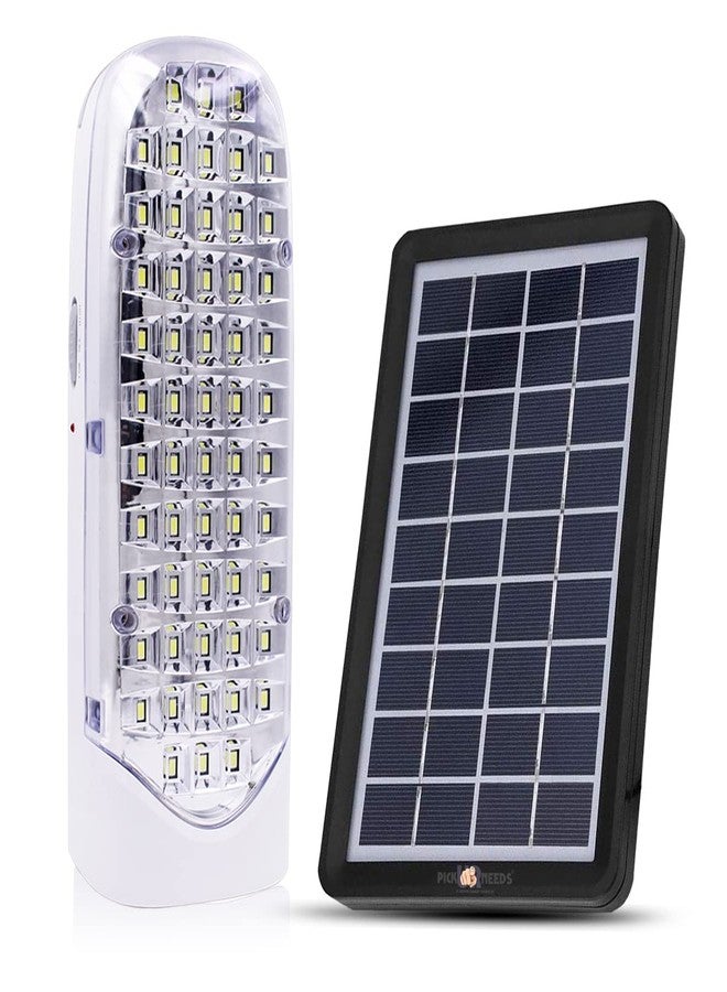 Pick Ur Needs Rechargeable Lantern Emergency Light 56 Smd With Eco Friendly & Energy Save Solar Panel(3W+9V), White - Image 1
